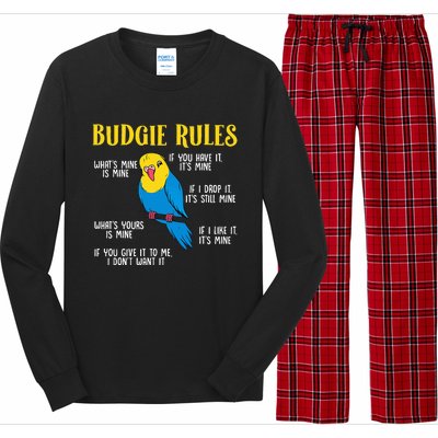 funny Parakeet Budgie Rules Bird Budgerigar Long Sleeve Pajama Set