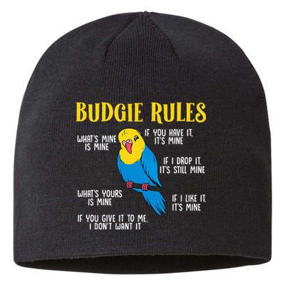 funny Parakeet Budgie Rules Bird Budgerigar Sustainable Beanie