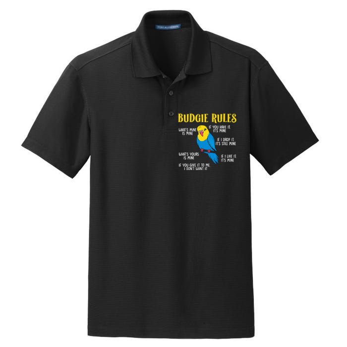 funny Parakeet Budgie Rules Bird Budgerigar Dry Zone Grid Polo