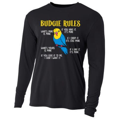 funny Parakeet Budgie Rules Bird Budgerigar Cooling Performance Long Sleeve Crew