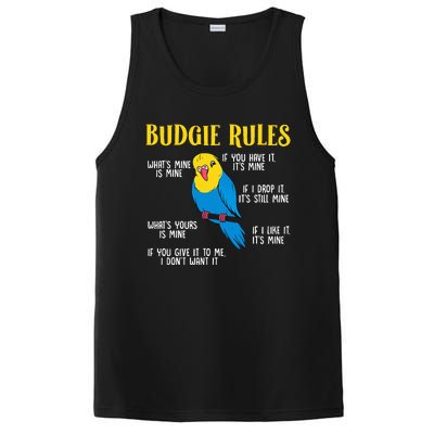 funny Parakeet Budgie Rules Bird Budgerigar PosiCharge Competitor Tank