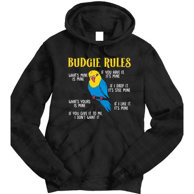 funny Parakeet Budgie Rules Bird Budgerigar Tie Dye Hoodie