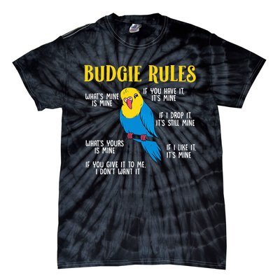 funny Parakeet Budgie Rules Bird Budgerigar Tie-Dye T-Shirt