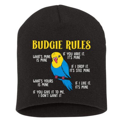 funny Parakeet Budgie Rules Bird Budgerigar Short Acrylic Beanie