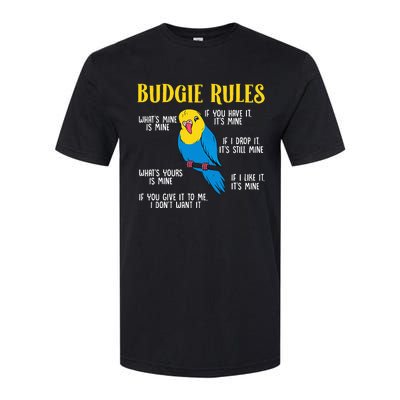 funny Parakeet Budgie Rules Bird Budgerigar Softstyle CVC T-Shirt