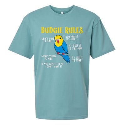 funny Parakeet Budgie Rules Bird Budgerigar Sueded Cloud Jersey T-Shirt