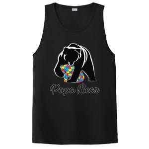 Funny Papa Bear Autism Awareness Autism Matching Family Dad PosiCharge Competitor Tank