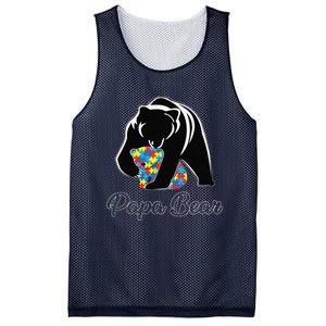 Funny Papa Bear Autism Awareness Autism Matching Family Dad Mesh Reversible Basketball Jersey Tank