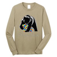 Funny Papa Bear Autism Awareness Autism Matching Family Dad Long Sleeve Shirt