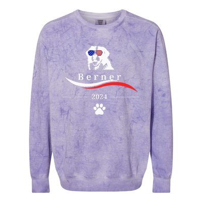 Funny Political Bernese Mountain Dog Feel The Berner Colorblast Crewneck Sweatshirt