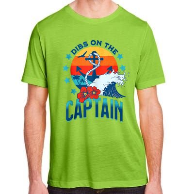 Funny Pontoon Boat Captain Dibs On The Captain Adult ChromaSoft Performance T-Shirt