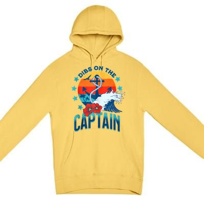 Funny Pontoon Boat Captain Dibs On The Captain Premium Pullover Hoodie