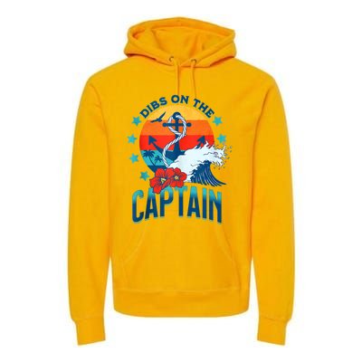 Funny Pontoon Boat Captain Dibs On The Captain Premium Hoodie