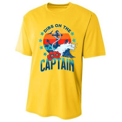 Funny Pontoon Boat Captain Dibs On The Captain Performance Sprint T-Shirt