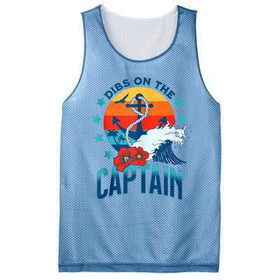 Funny Pontoon Boat Captain Dibs On The Captain Mesh Reversible Basketball Jersey Tank