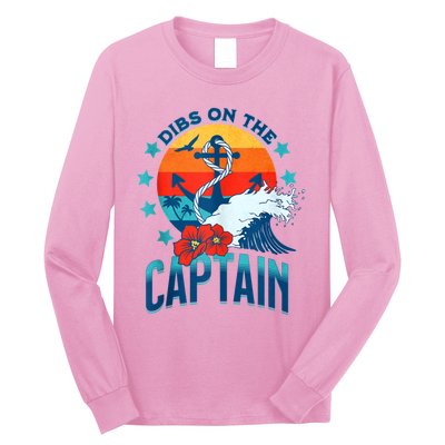 Funny Pontoon Boat Captain Dibs On The Captain Long Sleeve Shirt