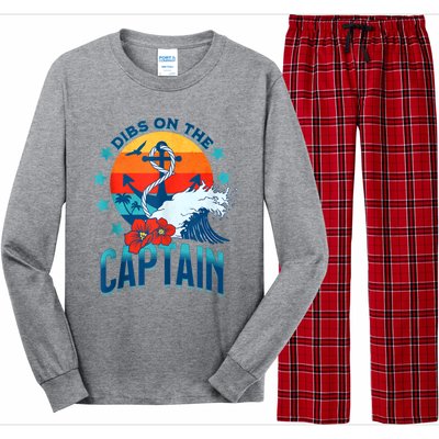 Funny Pontoon Boat Captain Dibs On The Captain Long Sleeve Pajama Set