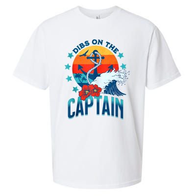 Funny Pontoon Boat Captain Dibs On The Captain Sueded Cloud Jersey T-Shirt