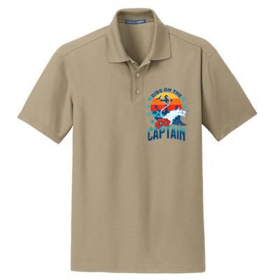 Funny Pontoon Boat Captain Dibs On The Captain Dry Zone Grid Polo