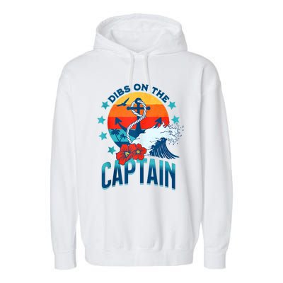 Funny Pontoon Boat Captain Dibs On The Captain Garment-Dyed Fleece Hoodie