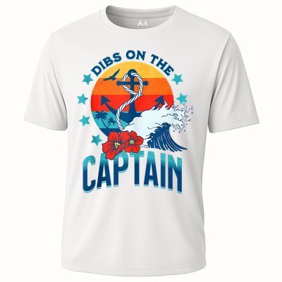 Funny Pontoon Boat Captain Dibs On The Captain Cooling Performance Crew T-Shirt