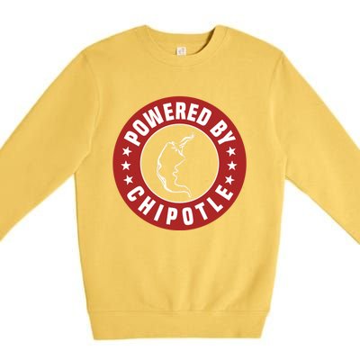 Funny Powered By Chipotle Design Chili Pepper Cute Gift Premium Crewneck Sweatshirt