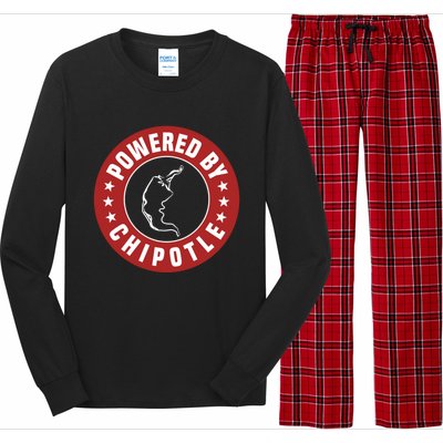 Funny Powered By Chipotle Design Chili Pepper Cute Gift Long Sleeve Pajama Set