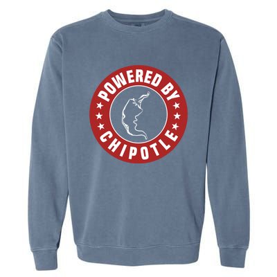 Funny Powered By Chipotle Design Chili Pepper Cute Gift Garment-Dyed Sweatshirt