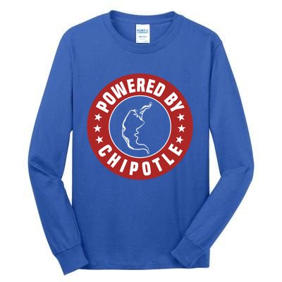 Funny Powered By Chipotle Design Chili Pepper Cute Gift Tall Long Sleeve T-Shirt