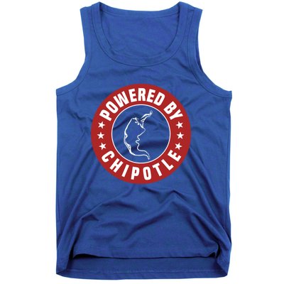 Funny Powered By Chipotle Design Chili Pepper Cute Gift Tank Top