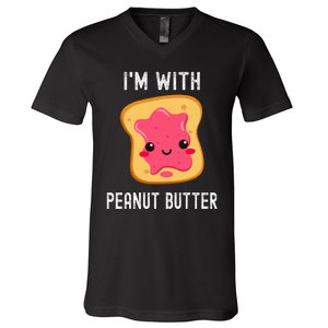 Funny Peanut Butter Jelly Matching Couples His & Hers V-Neck T-Shirt