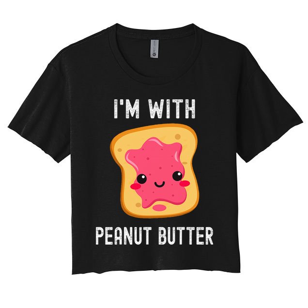 Funny Peanut Butter Jelly Matching Couples His & Hers Women's Crop Top Tee