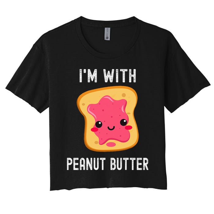 Funny Peanut Butter Jelly Matching Couples His & Hers Women's Crop Top Tee