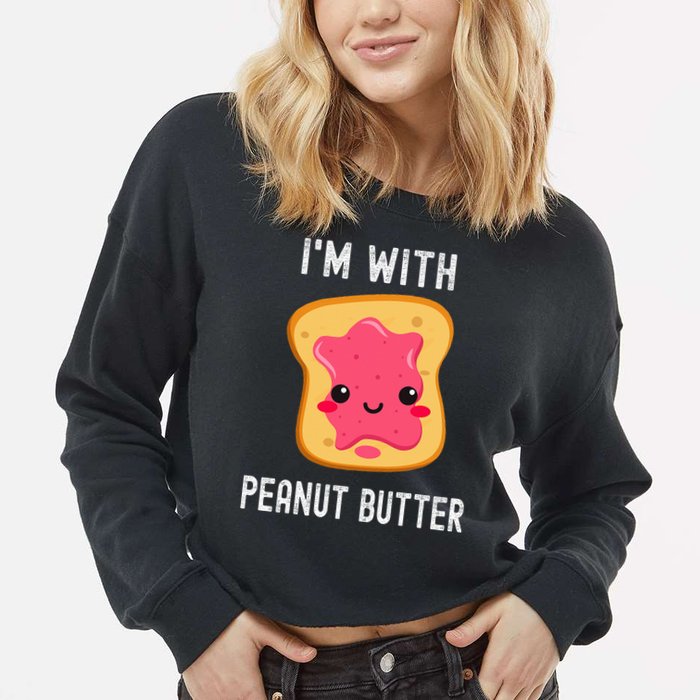 Funny Peanut Butter Jelly Matching Couples His & Hers Cropped Pullover Crew