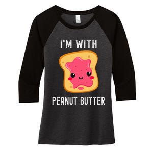 Funny Peanut Butter Jelly Matching Couples His & Hers Women's Tri-Blend 3/4-Sleeve Raglan Shirt