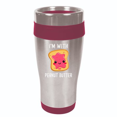 Funny Peanut Butter Jelly Matching Couples His & Hers 16oz Travel Tumbler