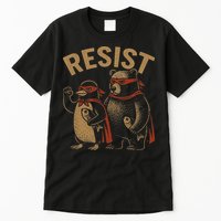 Funny Penguin Bear Resist Penguins Protest Against Tariffs Tall T-Shirt