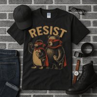 Funny Penguin Bear Resist Penguins Protest Against Tariffs Tall T-Shirt
