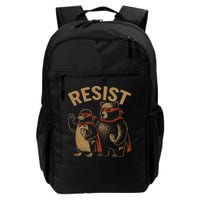 Funny Penguin Bear Resist Penguins Protest Against Tariffs Backpack
