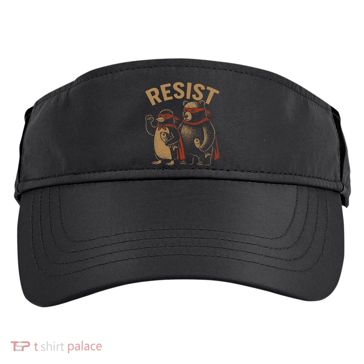 Funny Penguin Bear Resist Penguins Protest Against Tariffs Adult Drive Performance Visor
