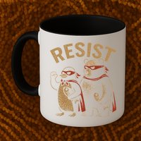 Funny Penguin Bear Resist Penguins Protest Against Tariffs Mug