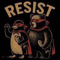 Funny Penguin Bear Resist Penguins Protest Against Tariffs Premium T-Shirt