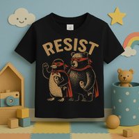 Funny Penguin Bear Resist Penguins Protest Against Tariffs Toddler T-Shirt