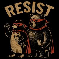 Funny Penguin Bear Resist Penguins Protest Against Tariffs Toddler T-Shirt
