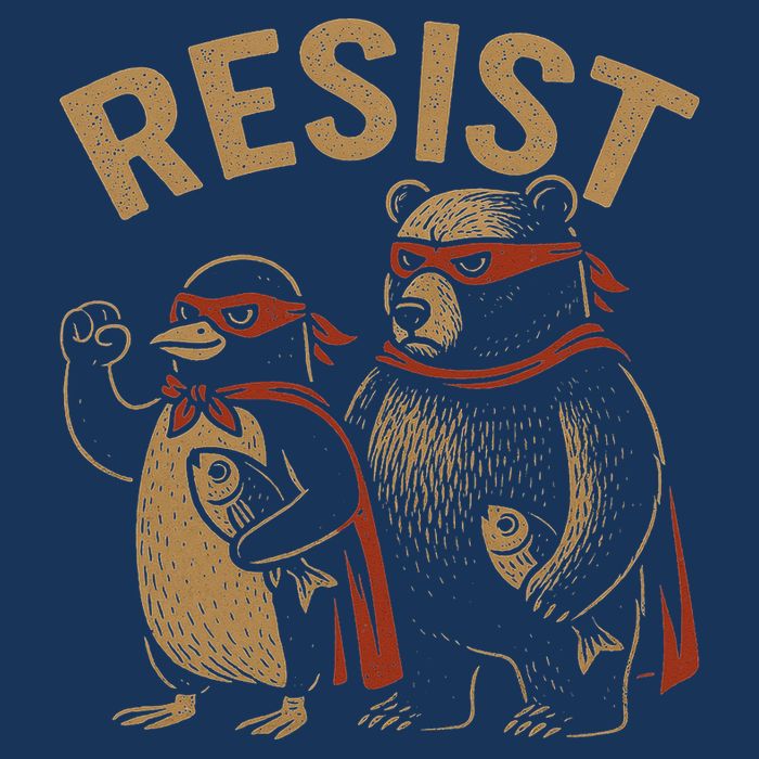 Funny Penguin Bear Resist Penguins Protest Against Tariffs Infant Baby Jersey Bodysuit