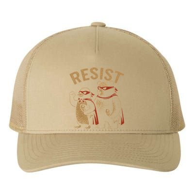 Funny Penguin Bear Resist Penguins Protest Against Tariffs Yupoong Adult 5-Panel Trucker Hat