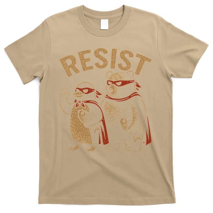 Funny Penguin Bear Resist Penguins Protest Against Tariffs T-Shirt