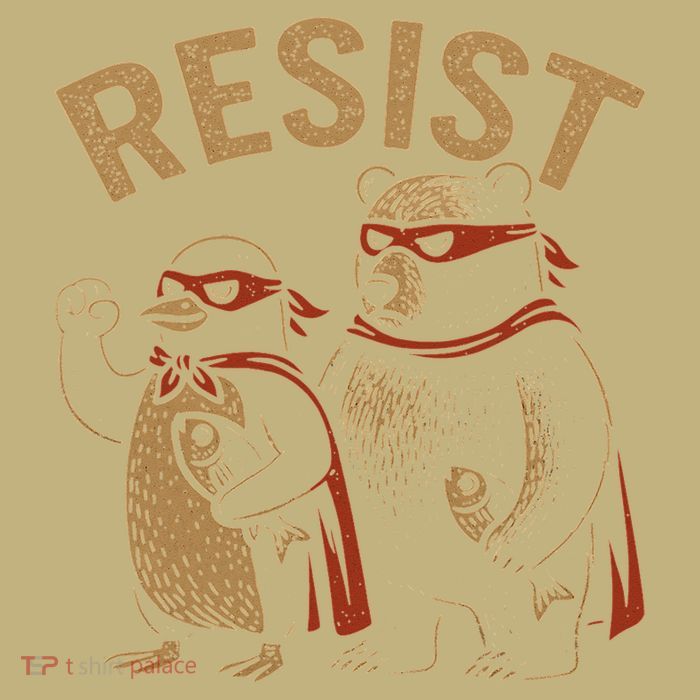 Funny Penguin Bear Resist Penguins Protest Against Tariffs Magnet