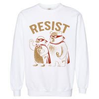 Funny Penguin Bear Resist Penguins Protest Against Tariffs Garment-Dyed Sweatshirt