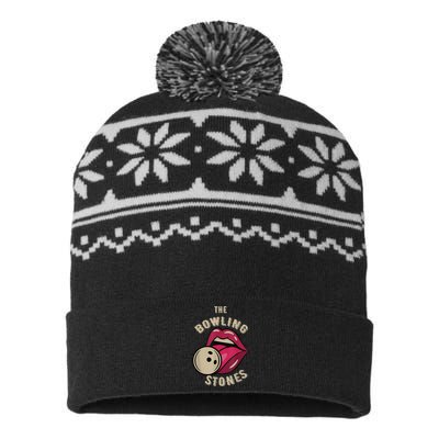 Funny Pun Bowling Stone USA-Made Snowflake Beanie